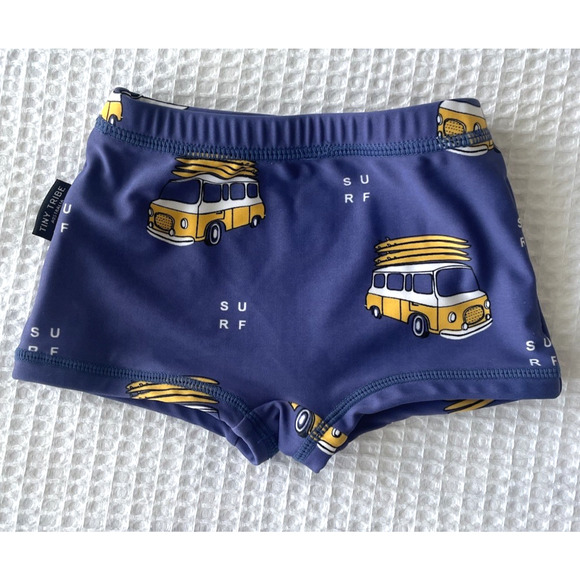 Tiny Tribe Australia Baby Boys Swim Bottom Size 6-9 Months Surf Board Bus - Picture 1 of 4